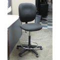 Black Adjustable Low Back Rolling Drafting Stool